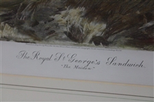1954 The Royal St Georges Sandwich 'The Maiden' Print Signed by Artist I. Bromaley-Davenport - Framed