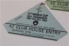 Five (5) 1969 World Cup Golf Tournament Tickets - Thursday-Sunday