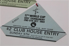 Five (5) 1969 World Cup Golf Tournament Tickets - Thursday-Sunday
