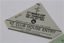 Five (5) 1969 World Cup Golf Tournament Tickets - Thursday-Sunday