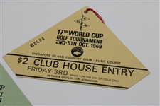 Five (5) 1969 World Cup Golf Tournament Tickets - Thursday-Sunday