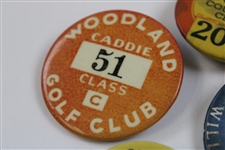 Woodland, Heather Downs, Edgewood & Park Club Undated Caddie Badges