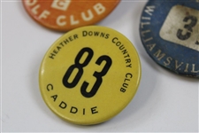 Woodland, Heather Downs, Edgewood & Park Club Undated Caddie Badges