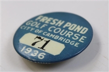 1936 Fresh Pond Golf Course City of Cambridge Badge #71