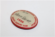 1936 Women's Trans-Mississippi Tournament at Denver CC Contestant Badge - Jean Saint