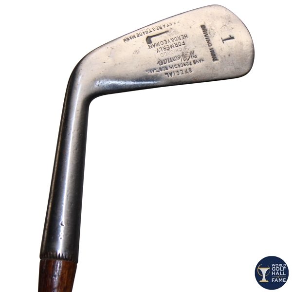 W. Yeoman Chicago Special Hand-Forged Left-Handed 1 Driving Iron with Shaft Stamp