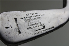 W. Yeoman Chicago Special Hand-Forged Left-Handed 1 Driving Iron with Shaft Stamp
