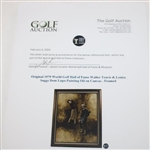 Original 1979 World Golf Hall of Fame Walter Travis & Louise Suggs Dom Lupo Painting Oil on Canvas - Framed 