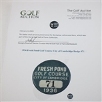 1936 Fresh Pond Golf Course City of Cambridge Badge #71