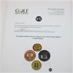 Woodland, Heather Downs, Edgewood & Park Club Undated Caddie Badges