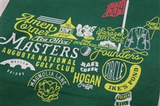 Two (2) Masters Tournament Logo Tote Carry Bags - Green & Stone
