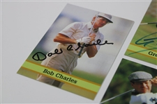 (4) Four British Open Champions Signed Golf Cards Watson, Charles, Norman & Trevino JSA ALOA
