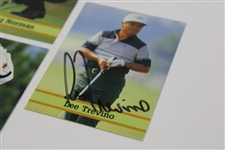(4) Four British Open Champions Signed Golf Cards Watson, Charles, Norman & Trevino JSA ALOA