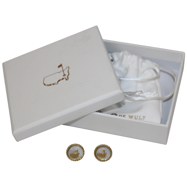 Masters Tournament Capucine De Wulf Stud Pearl Earrings in Original Bag/Box