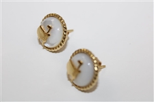 Masters Tournament Capucine De Wulf Stud Pearl Earrings in Original Bag/Box