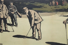 Tom Morris Putting at St. Andrews 1890 Colored Chromolithograph by Nevison Arthur Loraine