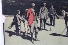 Tom Morris Putting at St. Andrews 1890 Colored Chromolithograph by Nevison Arthur Loraine
