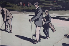 Tom Morris Putting at St. Andrews 1890 Colored Chromolithograph by Nevison Arthur Loraine