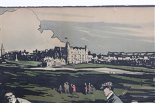 Tom Morris Putting at St. Andrews 1890 Colored Chromolithograph by Nevison Arthur Loraine