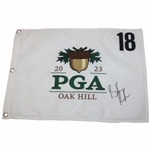 Brooks Koepka Signed 2023 PGA Championship at Oak Hill Embroidered Flag JSA ALOA