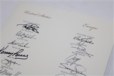 2008 Ryder Cup at Valhalla USA & Europe Teams Signed Welcome Dinner Menu JSA ALOA