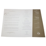 2008 Ryder Cup at Valhalla USA & Europe Teams Signed Welcome Dinner Menu JSA ALOA