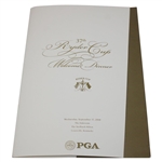 2008 Ryder Cup at Valhalla USA & Europe Teams Signed Welcome Dinner Menu JSA ALOA