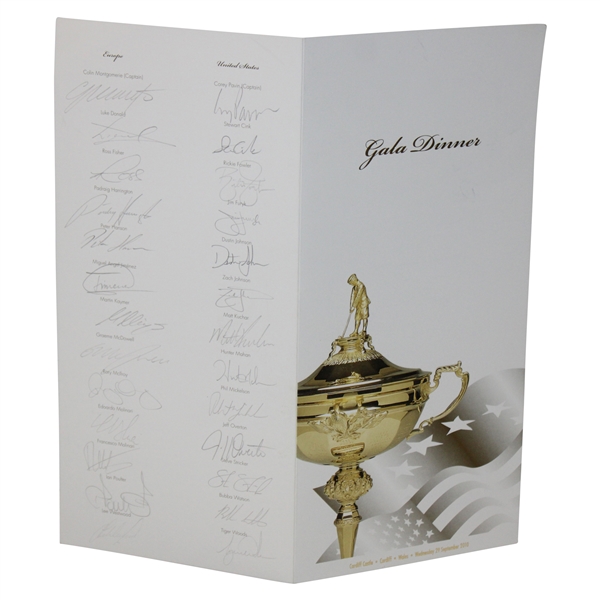 2010 Ryder Cup at Celtic Manor USA & Europe Teams Signed Gala Dinner Menu JSA ALOA