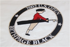 2002 US Open at Bethpage Black Embroidered White Flag - Tiger Woods Win