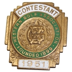 1951 Western Golf Association Amateur Contestant Badge 