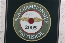 2005 PGA Championship Field Signed Print w/Champ Mickelson Signed Shield JSA ALOA