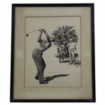 Circa 1961 Anthony Ravielli Golf Illustration - Framed 