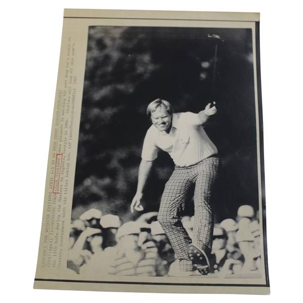 Jack Nicklaus 1986 Masters Putter Raise Photo 