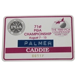 1989 PGA Championship Caddie Badge from Arnold Palmers Caddie - Final PGA Champ. Cut Made
