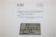Arnold Palmer Signed 1995 PGA Tour Player Caddie ID Card - Nielson Collection JSA ALOA