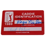 Arnold Palmer Signed 1989 PGA Tour Player Caddie ID Card - Nielson Collection JSA ALOA