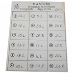 Arnold Palmers 1986 Masters First Rd Pin Placement Sheet