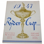 1947 Ryder Cup US & British Team Signed Program Inc. Honorary Captains Hagen & Wood JSA ALOA