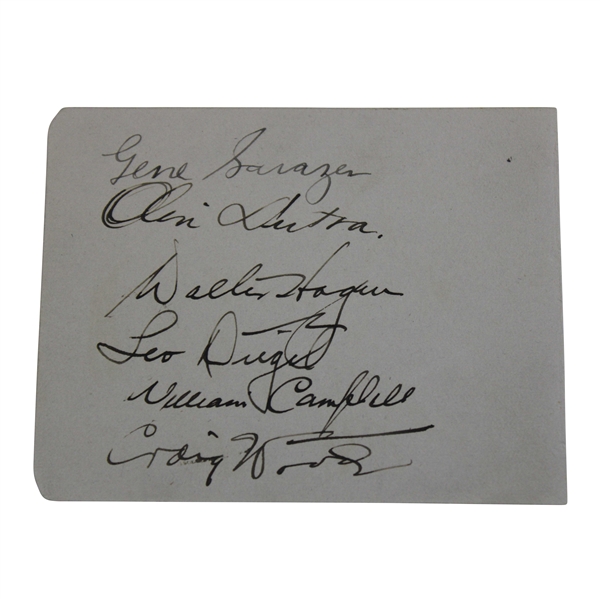 Hagen, Wood, Dutra, Sarazen, Diegel & Campbell Signed Album Page JSA ALOA