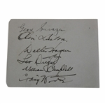 Hagen, Wood, Dutra, Sarazen, Diegel & Campbell Signed Album Page JSA ALOA