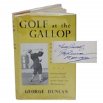 1920 Open Winner George Duncan Signed 1951 Golf at the Gallop 1st Edition Book JSA ALOA