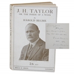 J. H. Taylor Signed 1925 Or, The Inside of a Week Book by Harold Begbie