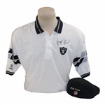 Payne Stewart Signed Tournament Worn Raiders Golf Shirt with NFL Hat DUAL Cert