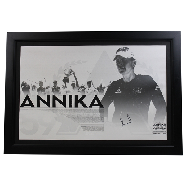 Annika Sorenstam Signed Career LPGA Achievements Poster - Framed JSA ALOA