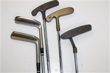 Lot Of Five (5) Putters, Ping Pal, Bulls Eye #054A, Wilson Augusta Putter w/Original Grip, Bristol Oakmont & Cobra Putter w/Original Grip