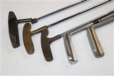 Lot Of Five (5) Putters, Ping Pal, Bulls Eye #054A, Wilson Augusta Putter w/Original Grip, Bristol Oakmont & Cobra Putter w/Original Grip