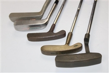 Lot Of Five (5) Putters, Ping Pal, Bulls Eye #054A, Wilson Augusta Putter w/Original Grip, Bristol Oakmont & Cobra Putter w/Original Grip