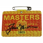 Jack Nicklaus Signed 1975 Masters SERIES Badge #5979 JSA ALOA