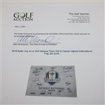 2018 Ryder Cup at Le Golf National Team USA & Captain Signed Embroidered Flag JSA ALOA