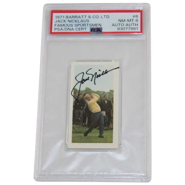 Jack Nicklaus Signed 1971 Barratt & Co. Ltd Rookie Card Auto Auth NM-MT 8 #83077991 - Top Pop!